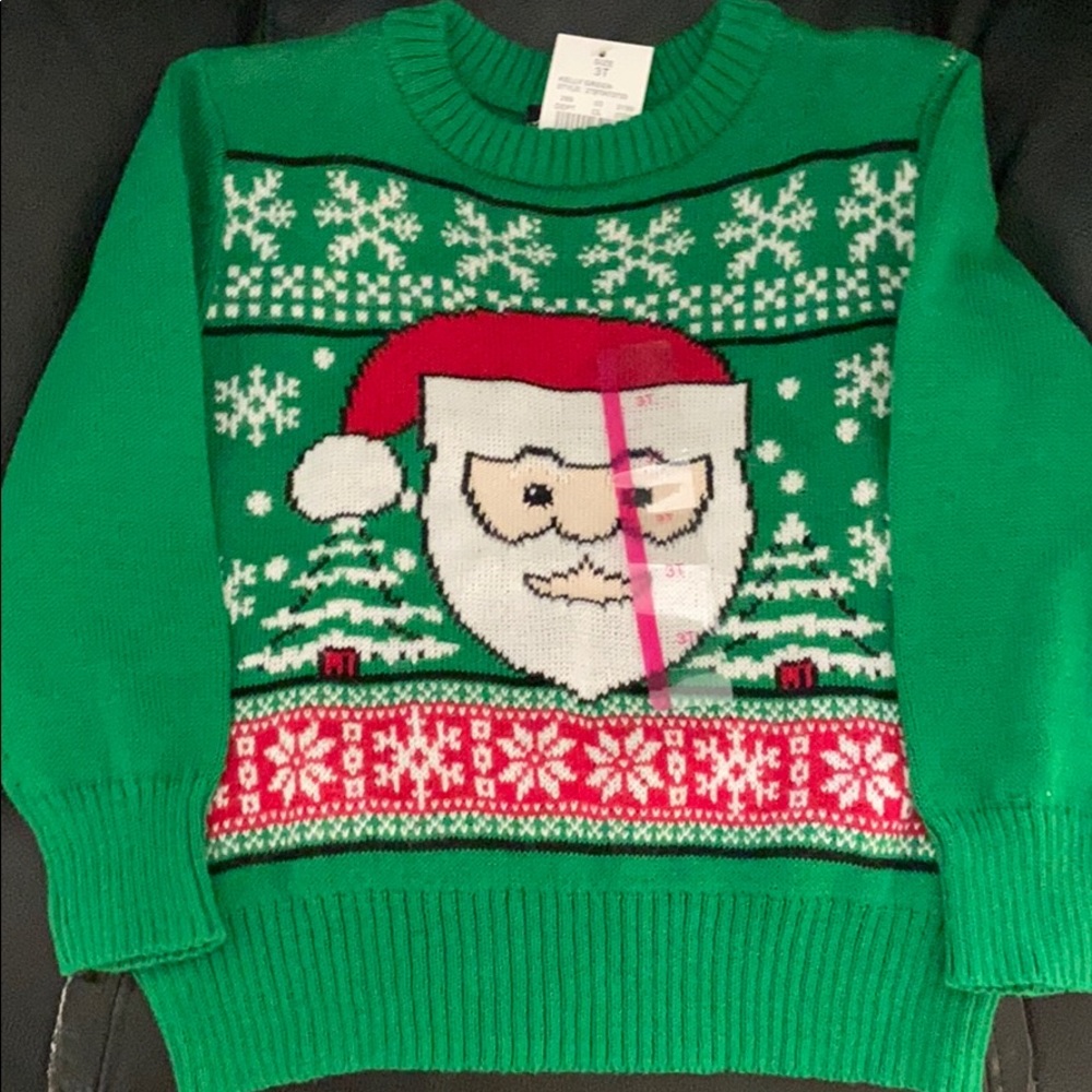 NWT Toddler Santa Green Holiday Sweater